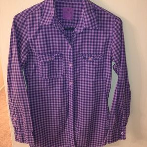Purple and blue plaid shirt